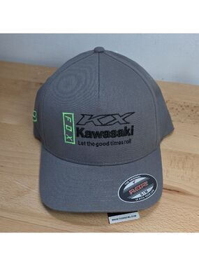 Kawasaki Gray Cap with Embroidered Logo Small